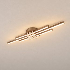 Plafoniera led 20w 3000k per soggiorno moderna lineare a 3 barre caffe