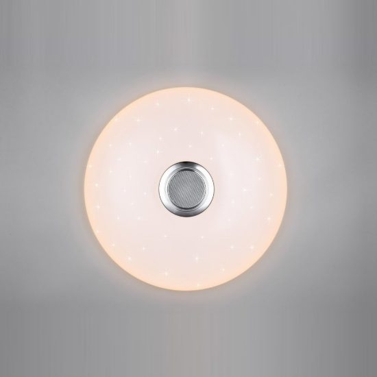 Plafoniera led 33w cct 2700k 6500k rgb con altoparlante bluetooth telecomando bianca effetto stellato