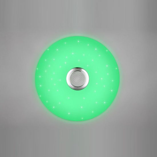 Plafoniera led 33w cct 2700k 6500k rgb con altoparlante bluetooth telecomando bianca effetto stellato