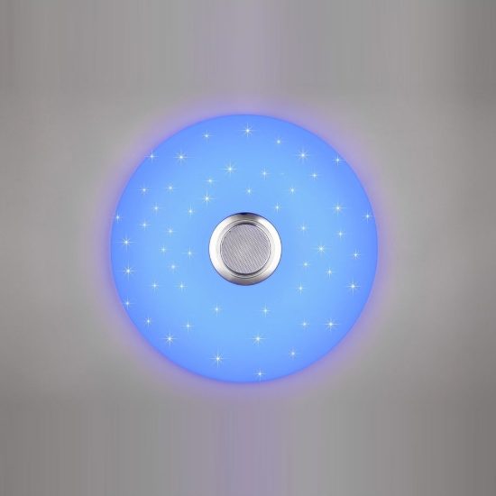 Plafoniera led 33w cct 2700k 6500k rgb con altoparlante bluetooth telecomando bianca effetto stellato