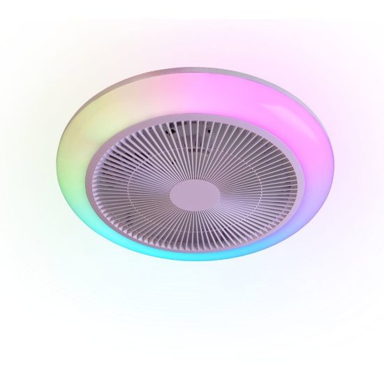 Ventilatore da soffitto con luce led 20w cct 3000k 6500k rgb con telecomando bianco