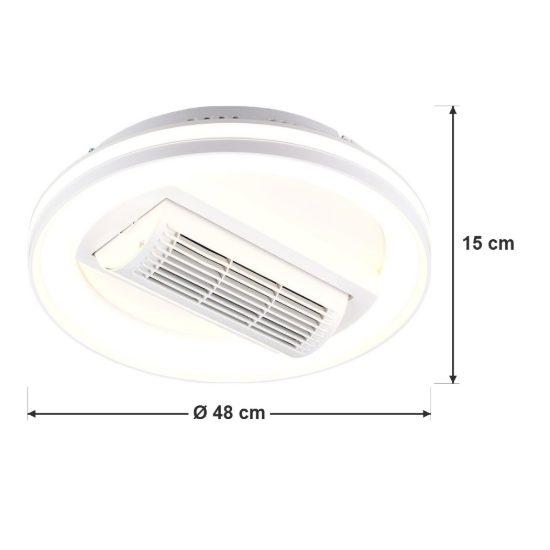 Ventilatore da soffitto con luce led 37w cct 2700k 6500k con telecomando bianco senza pale