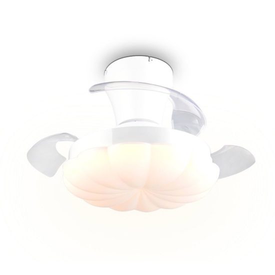 Ventilatore da soffitto con luce led 22w cct 2700k 6500k con telecomando bianco con pale a scomparsa