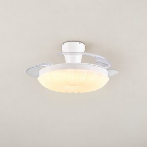 Ventilatore da soffitto led 36w cct 2700k 6500k con telecomando bianco con pale a scomparsa trasparenti
