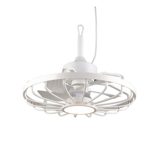 Ventilatore da soffitto con luce led 20w cct 2700k 6500k con telecomando ip44 da esterno bianco