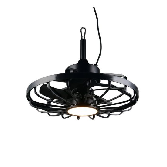 Ventilatore da soffitto con luce led 20w cct 2700k 6500k con telecomando ip44 da esterno nero