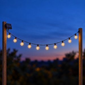 Catena luminosa da esterno nera led 0,5w 2700k ip44 con telecomando