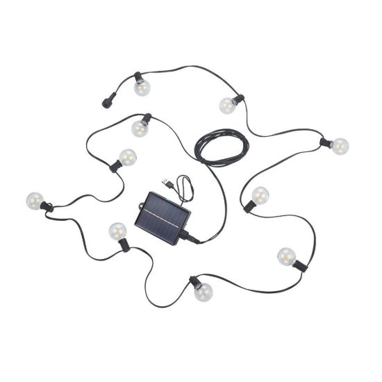 Catena luminosa da esterno nera led 0,5w 2700k ip44 con telecomando