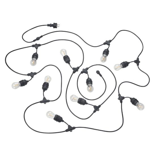 Catena luminosa da esterno 10 luci ip44 nera