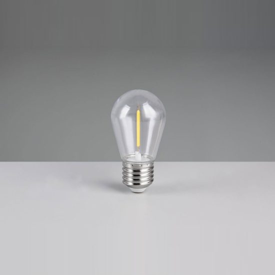Catena luminosa da esterno 10 luci ip44 nera con paralumi color canapa naturale
