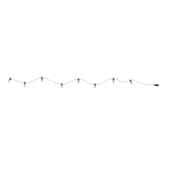 Catena luminosa da esterno 8 luci led 8x0,4w 2700k ip44 nera canapa naturale
