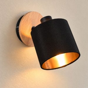Applique per comodino camera da letto nero oro legno