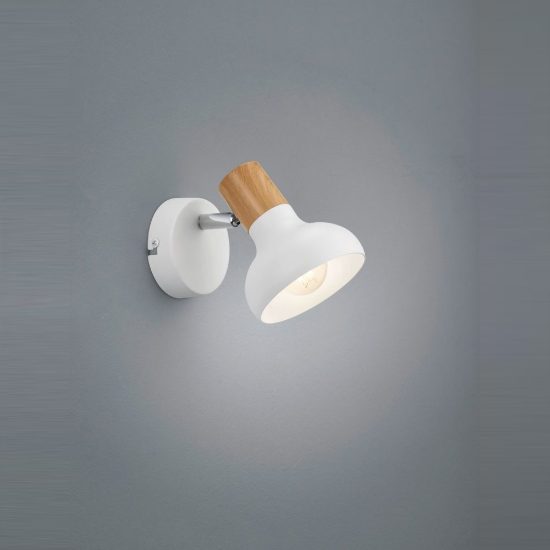 Faretto da soffitto per salotto moderno bianco con effetto legno