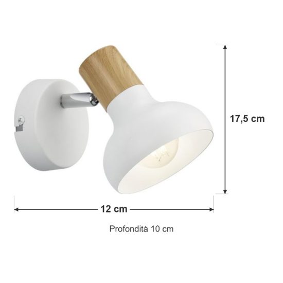 Faretto da soffitto per salotto moderno bianco con effetto legno