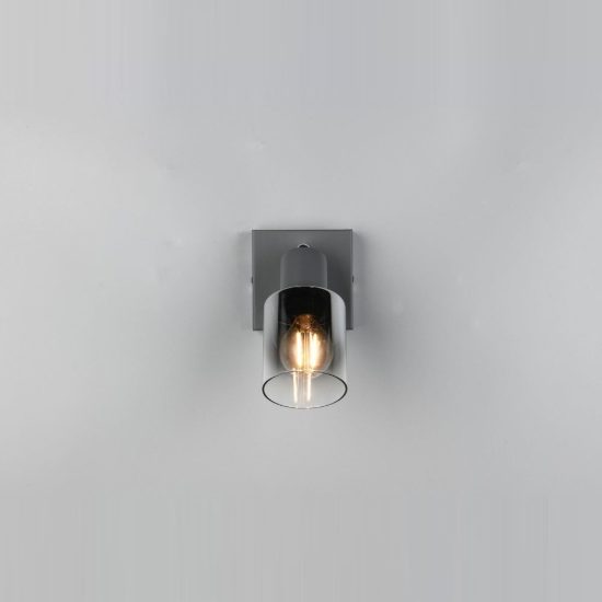 Faretto da soffitto per soggiorno orientabile moderno antracite con vetro fume