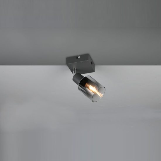 Faretto da soffitto per soggiorno orientabile moderno antracite con vetro fume
