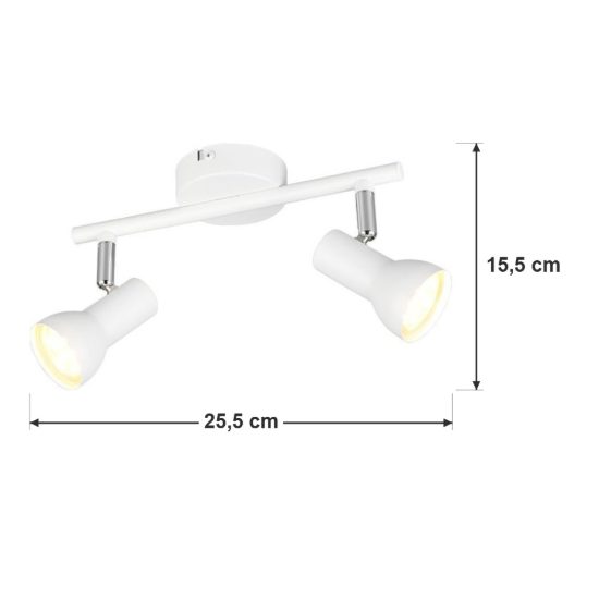 Plafoniera con 2 faretti orientabili moderna bianca