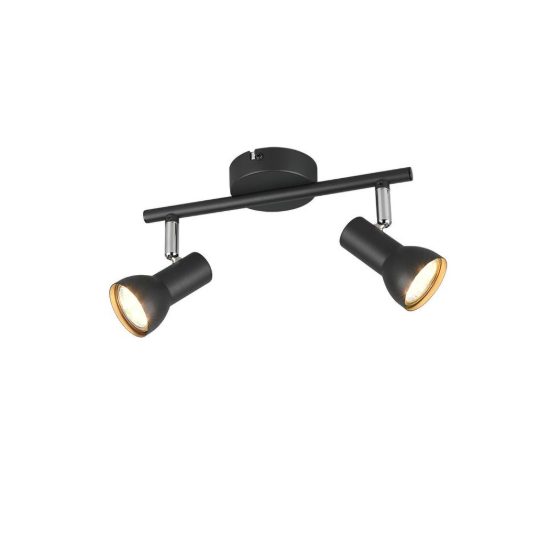 Plafoniera con 2 faretti orientabili moderna nera