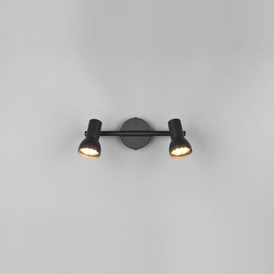 Plafoniera con 2 faretti orientabili moderna nera