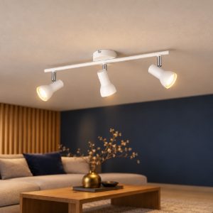 Plafoniera con 3 faretti orientabili moderna bianca