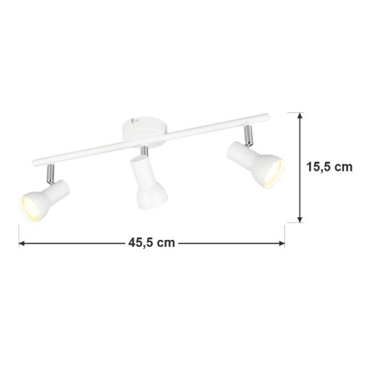 Plafoniera con 3 faretti orientabili moderna bianca