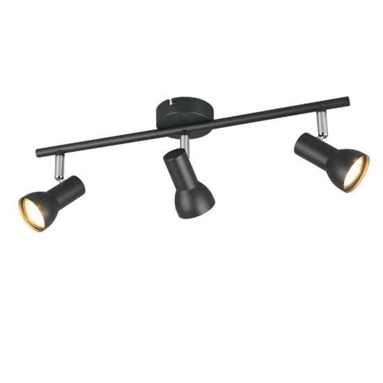 Plafoniera con 3 faretti orientabili moderna nera