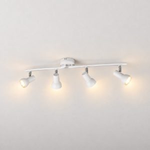 Plafoniera con 4 faretti orientabili moderna bianca