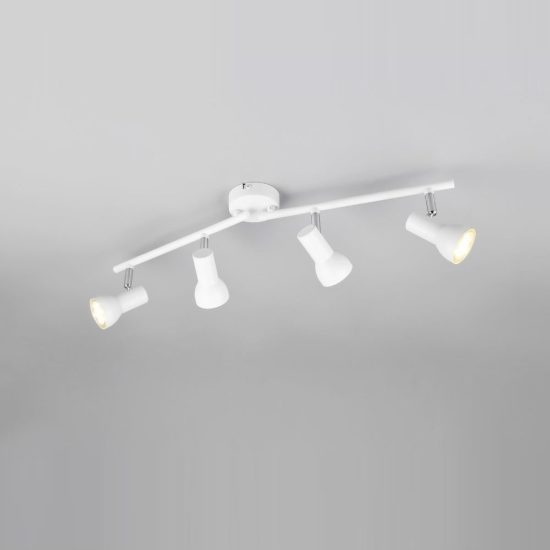 Plafoniera con 4 faretti orientabili moderna bianca