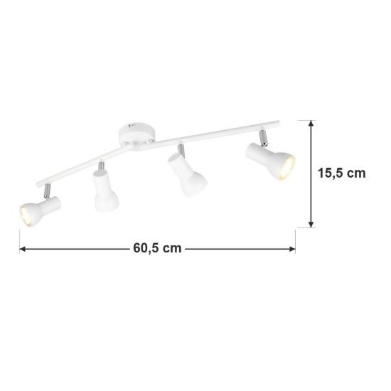 Plafoniera con 4 faretti orientabili moderna bianca