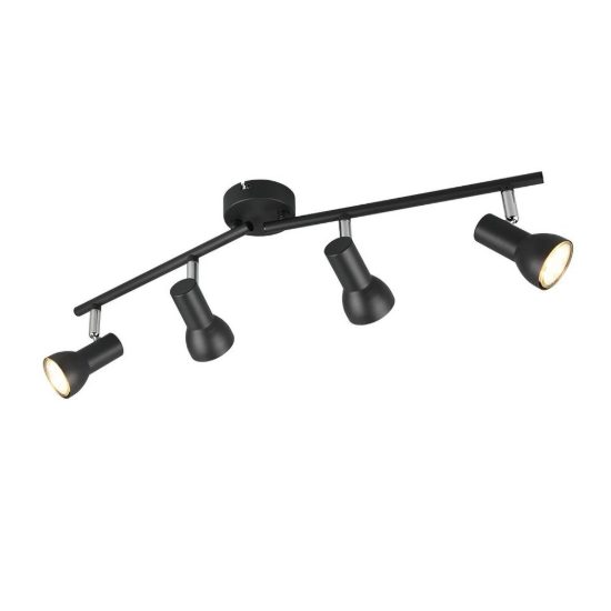 Plafoniera con 4 faretti orientabili moderna nera