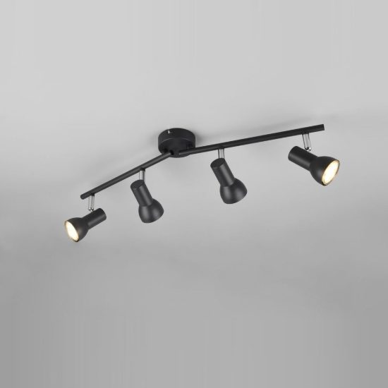 Plafoniera con 4 faretti orientabili moderna nera