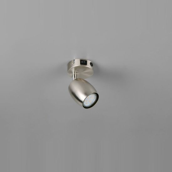 Applique per comodino camera da letto orientabile moderna metallo nichel opaco con interruttore
