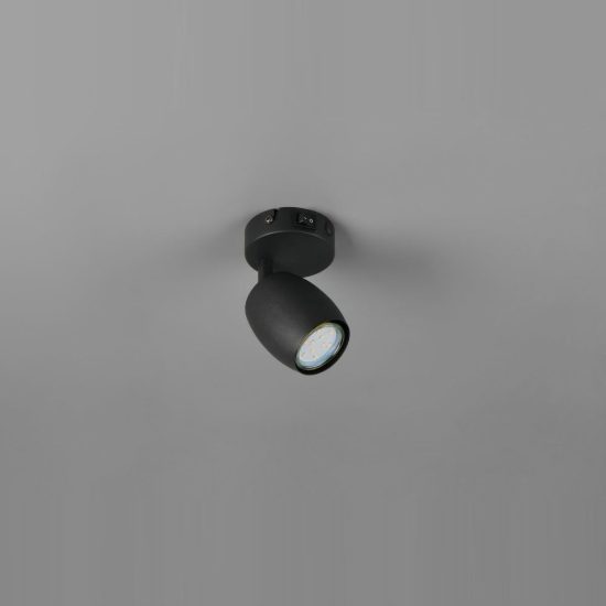 Applique per comodino camera da letto orientabile moderna metallo nero opaco con interruttore