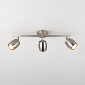 Plafoniera con 3 faretti orientabili moderna in metallo nichel opaco