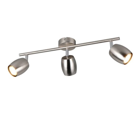 Plafoniera con 3 faretti orientabili moderna in metallo nichel opaco
