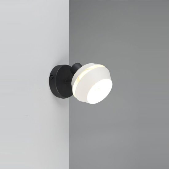 Faretto da soffitto per soggiorno orientabile moderno nero con paralume intagliato grigio caldo