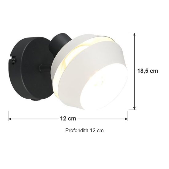 Faretto da soffitto per soggiorno orientabile moderno nero con paralume intagliato grigio caldo
