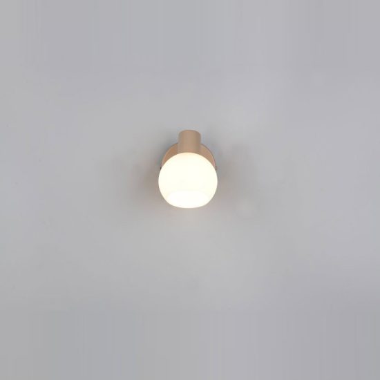 Applique per comodino camera da letto orientabile beige con diffusore in vetro bianco interruttore