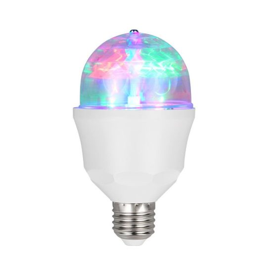 Lampadina led e27 3w rgb effetto discoteca bianca