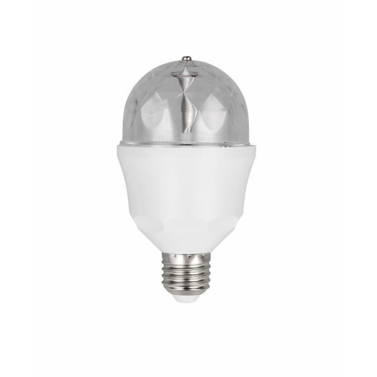 Lampadina led e27 3w rgb effetto discoteca bianca
