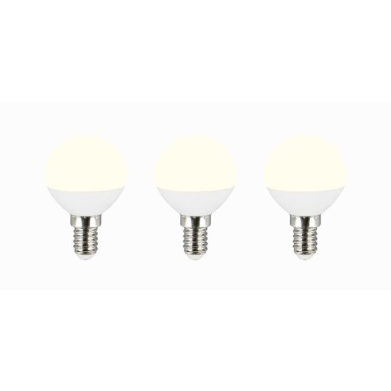 Lampadina led e14 a sfera 2,9w 3000k bianca confezione 3 pezzi
