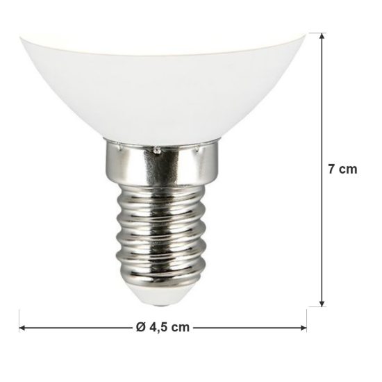Lampadina led e14 a sfera 4,8w 4000k bianca confezione 3 pezzi