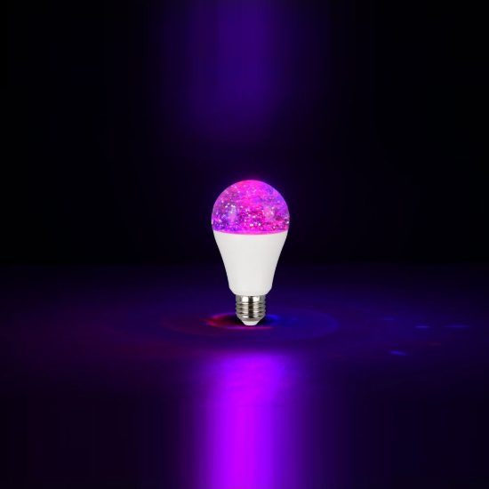 Lampadina led e27 2,5w rgb effetto cristallo bianca