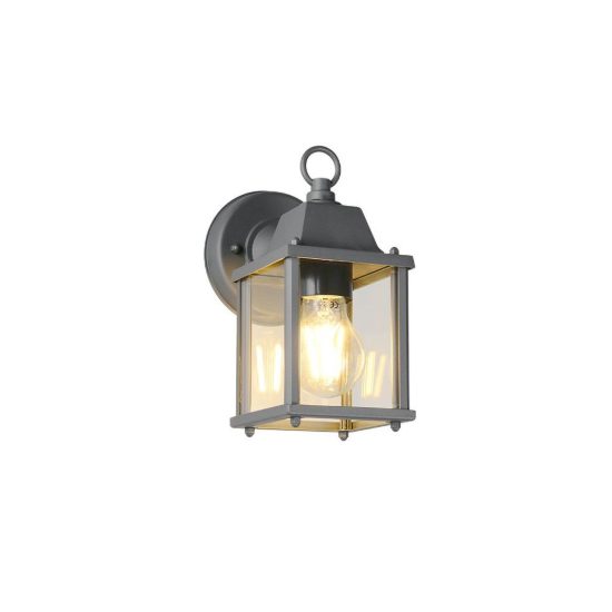 Applique da esterno ip23 moderna antracite con vetro trasparente
