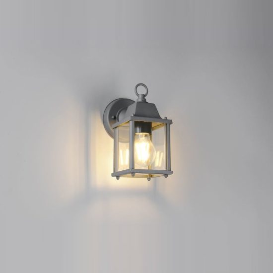 Applique da esterno ip23 moderna antracite con vetro trasparente