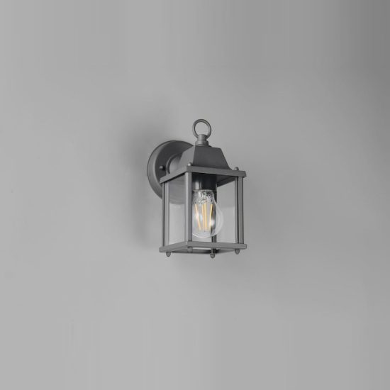 Applique da esterno ip23 moderna antracite con vetro trasparente