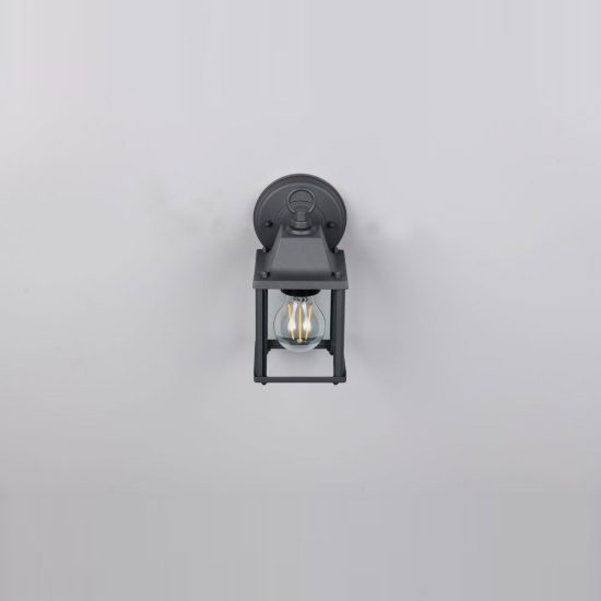Applique da esterno ip23 moderna antracite con vetro trasparente