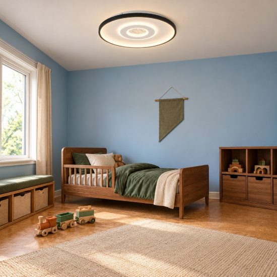 Plafoniera led 20w 3000k moderna rotonda bianca con bordo nero