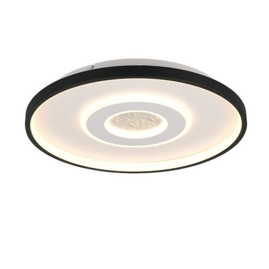 Plafoniera led 20w 3000k moderna rotonda bianca con bordo nero