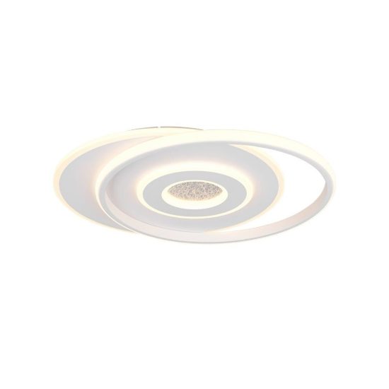 Plafoniera led 36w 3000k per soggiorno moderna bianca a due livelli sfalsati